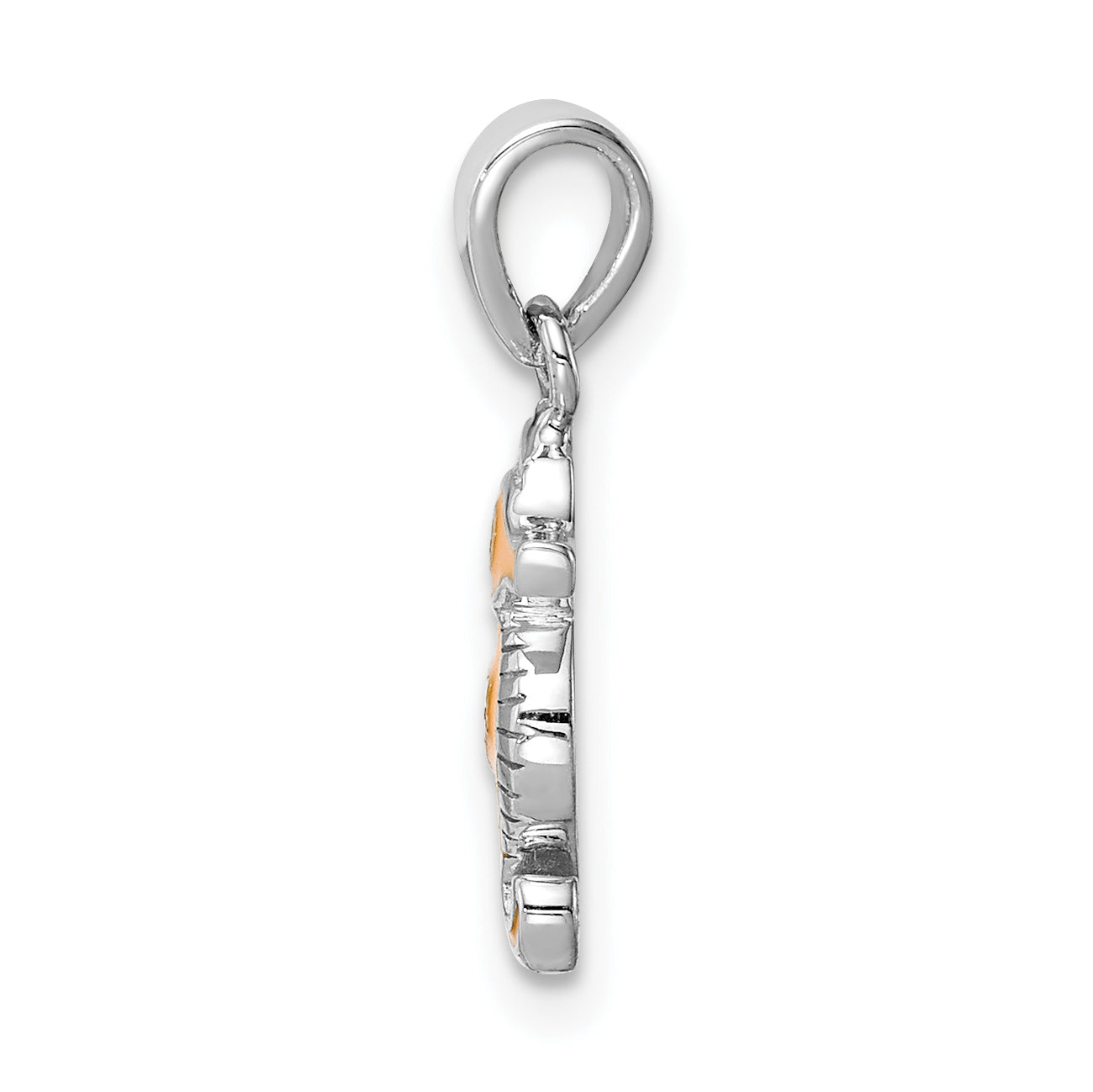Sterling Silver RH-plated Multi-color Enamel Seahorse Children's Pendant Secondary image
