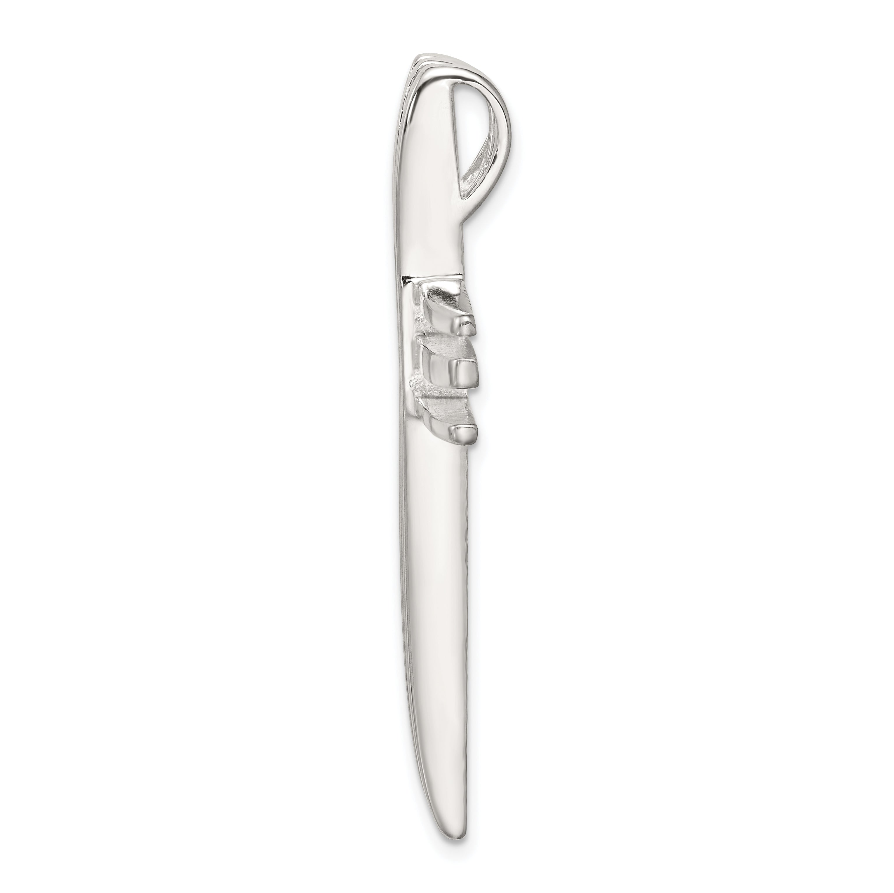 Sterling Silver Polished Cross Chain Slide Secondary image