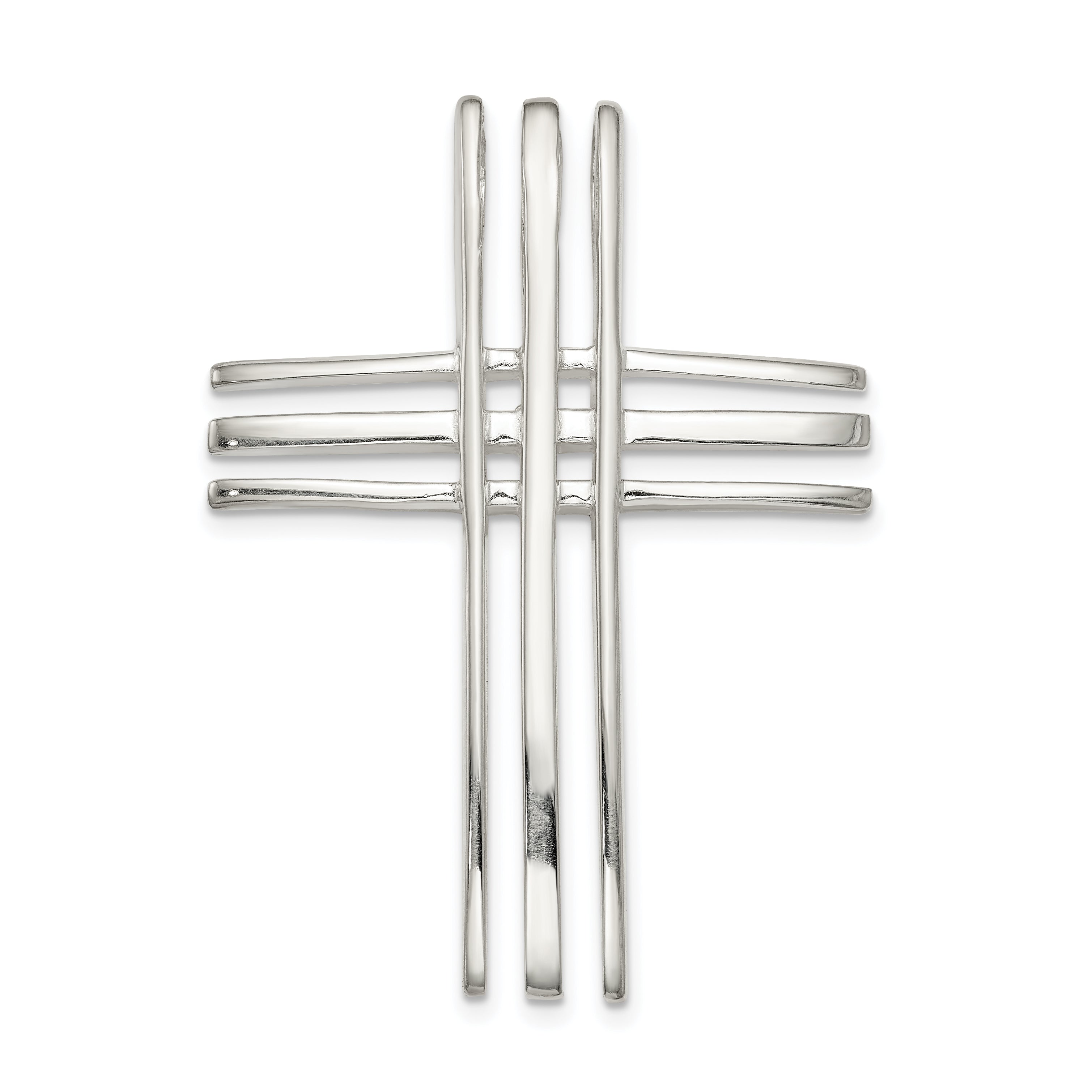 Sterling Silver Polished Cross Chain Slide Main image