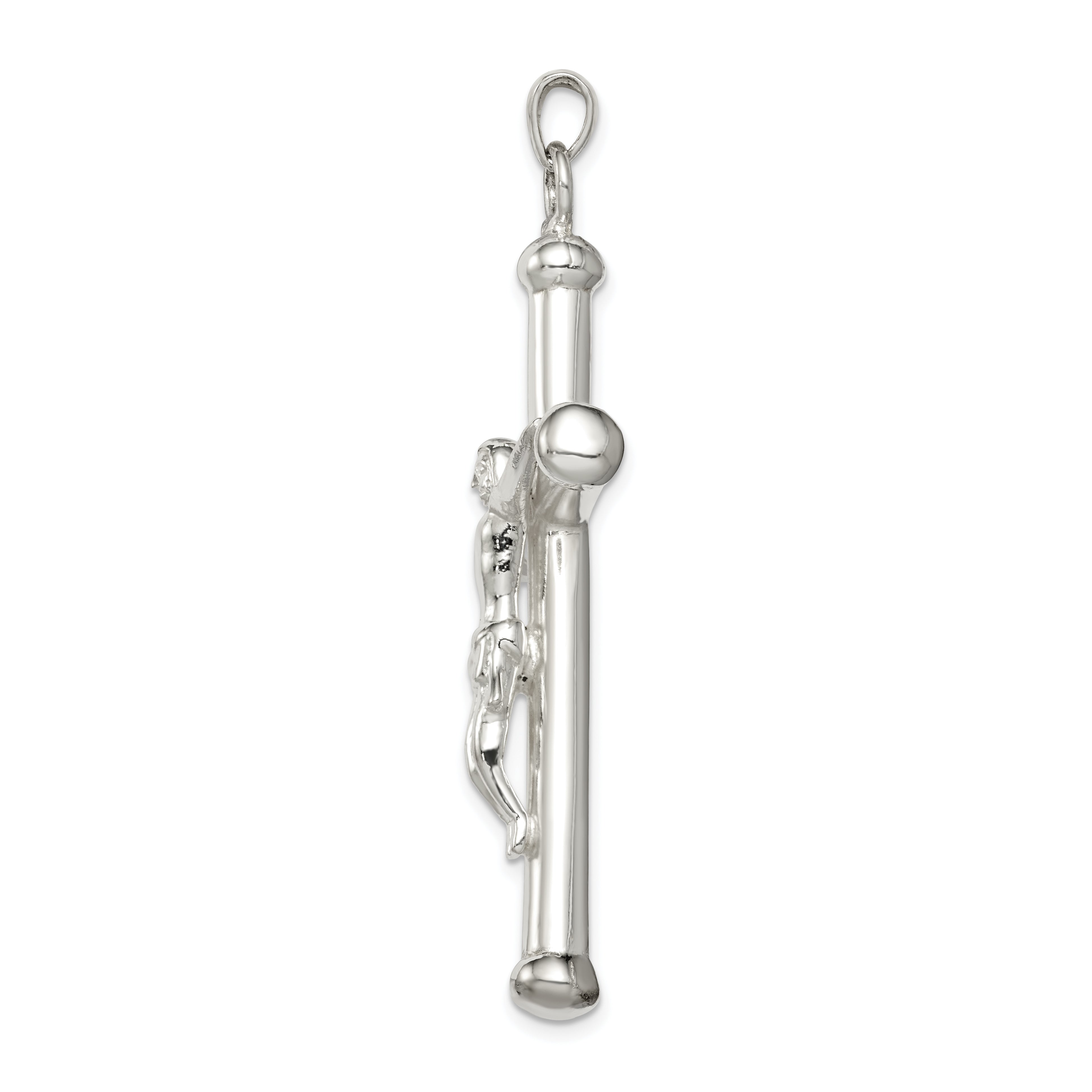 Sterling Silver Polished Crucifix Pendant Secondary image