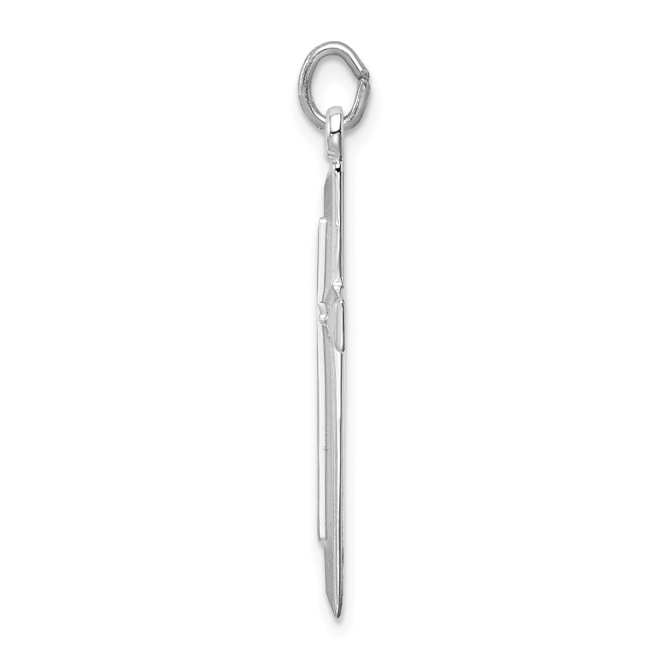 Sterling Silver Rhodium-plated Cross Pendant Secondary image