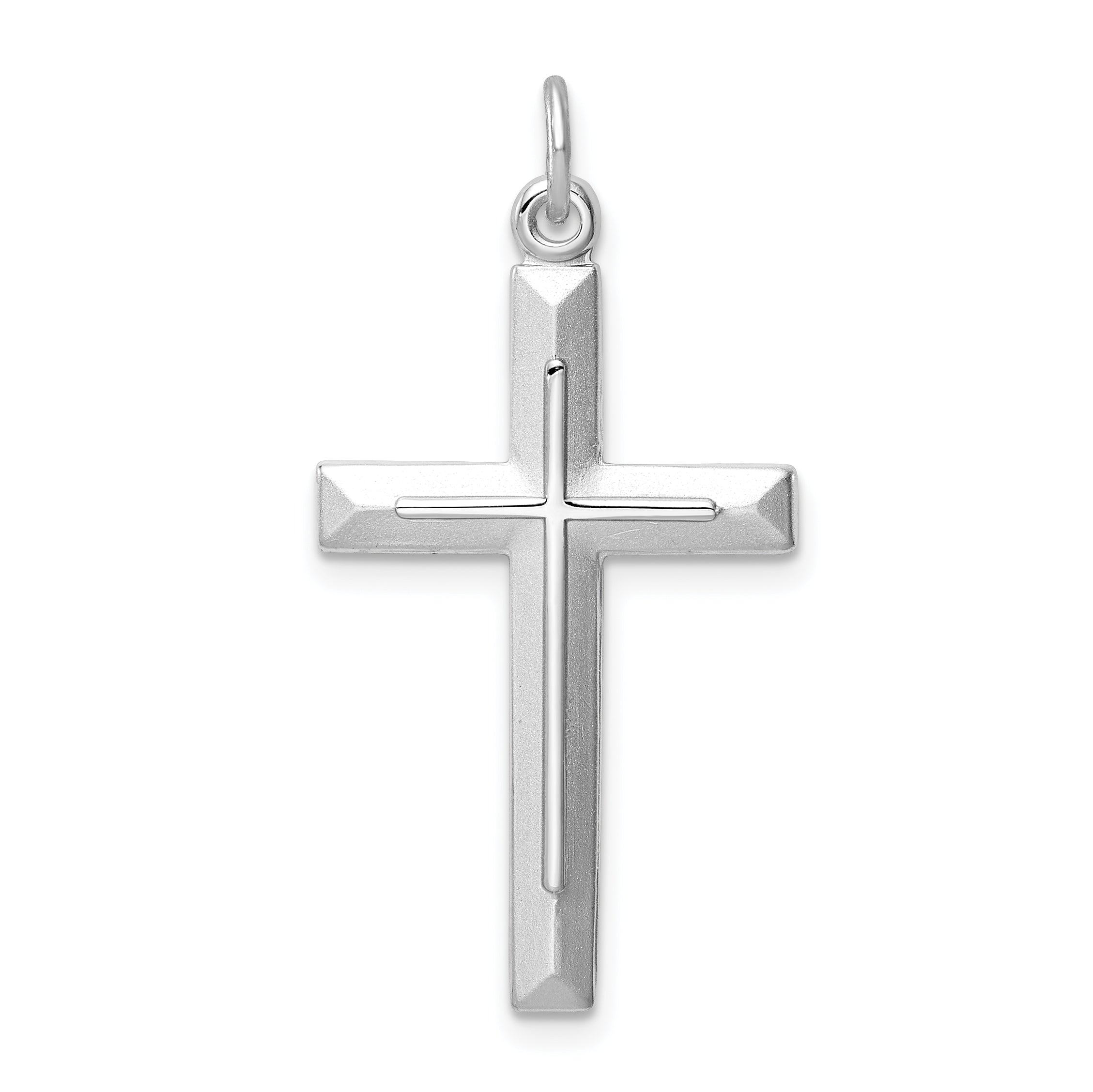 Sterling Silver Rhodium-plated Cross Pendant Main image