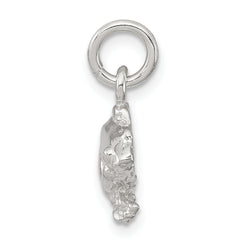 Sterling Silver 925 Frog Charm Polished Concave Design