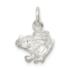 Sterling Silver 925 Frog Charm Polished Concave Design