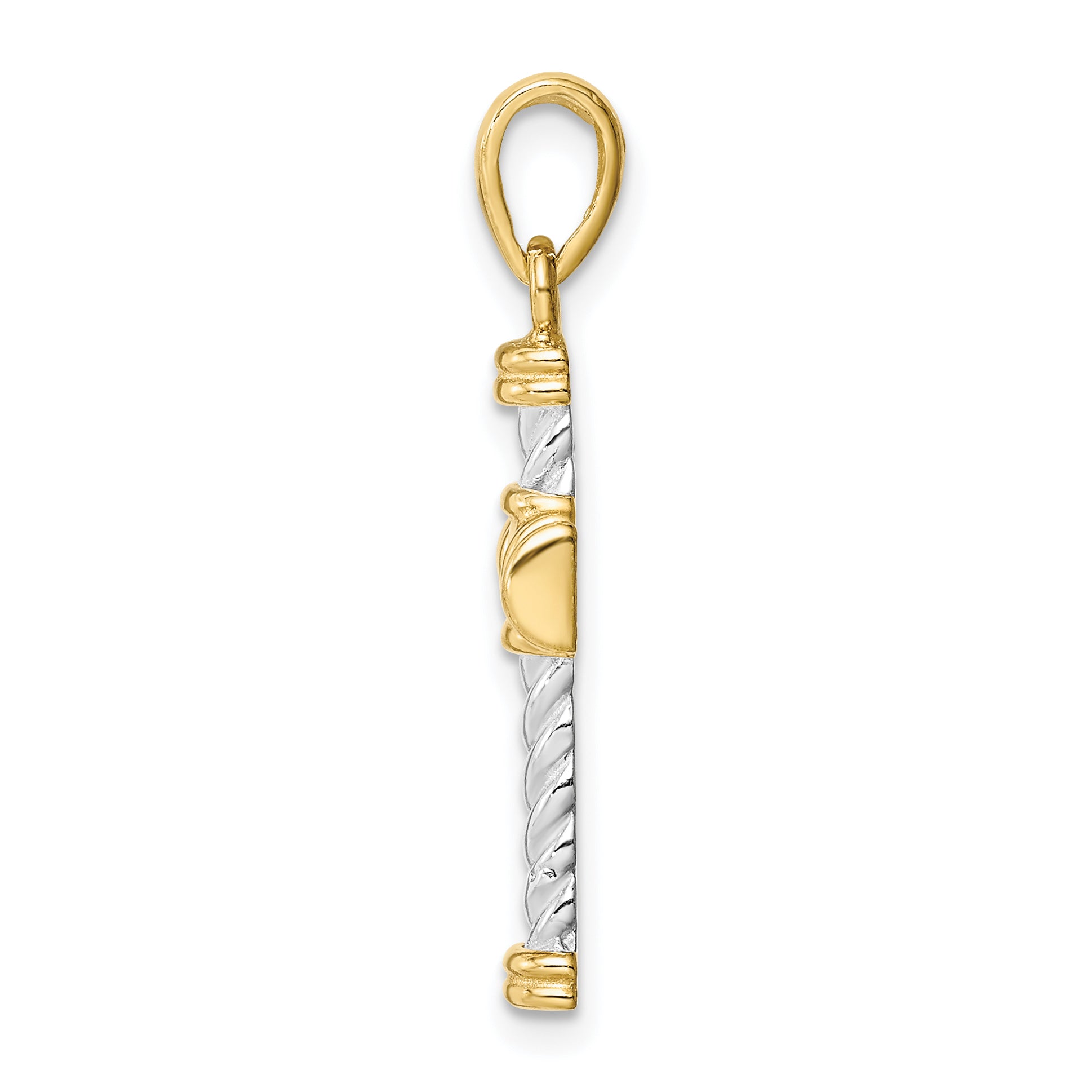 Sterling Silver & Gold Tone Twisted Cross Pendant Secondary image