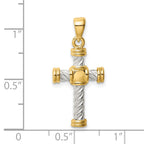 Sterling Silver & Gold Tone Twisted Cross Pendant