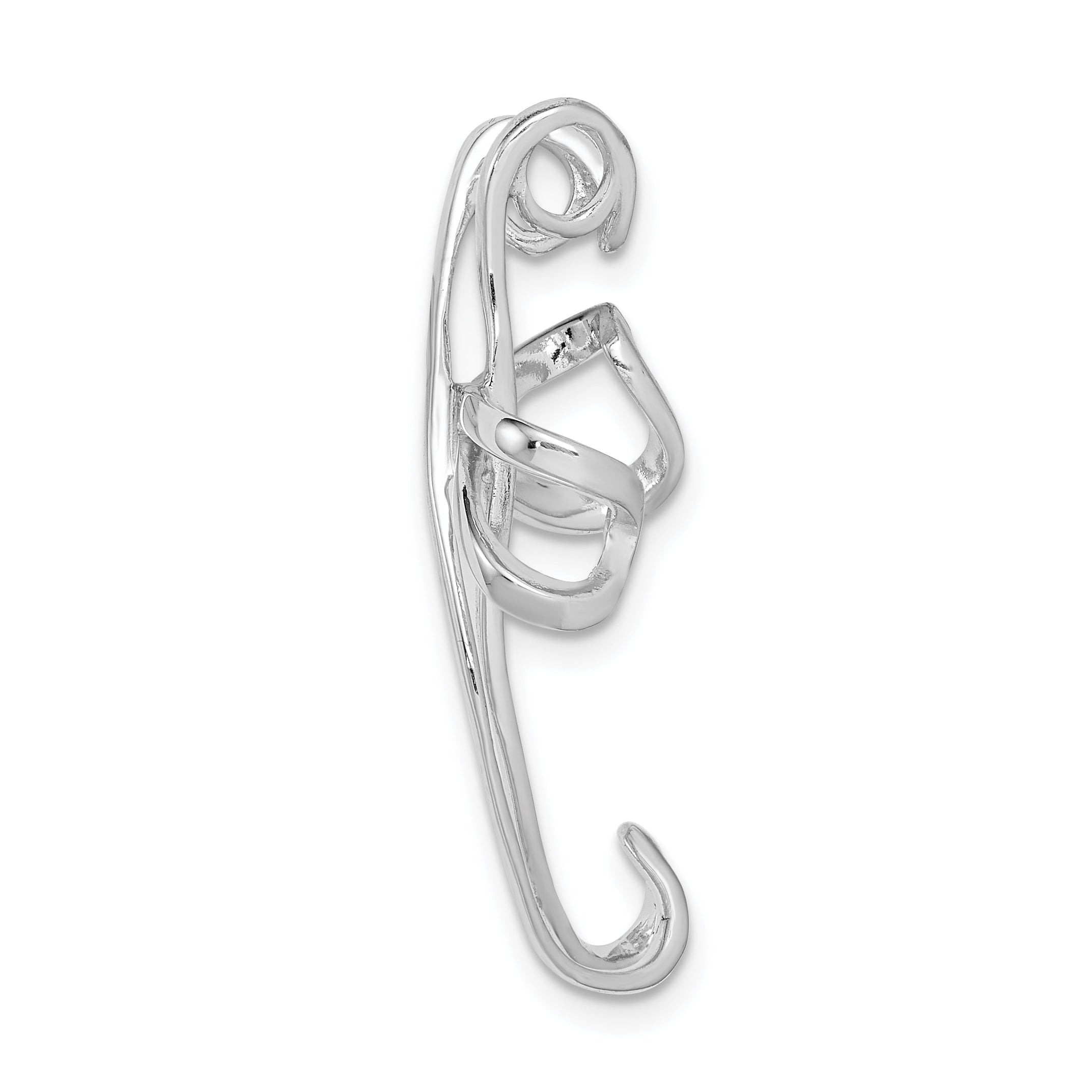 Sterling Silver Rhodium-plated Cross Chain Slide Pendant Secondary image