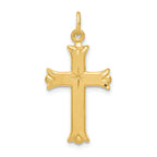 Sterling Silver Gold Tone Diamond-Cut Cross Pendant