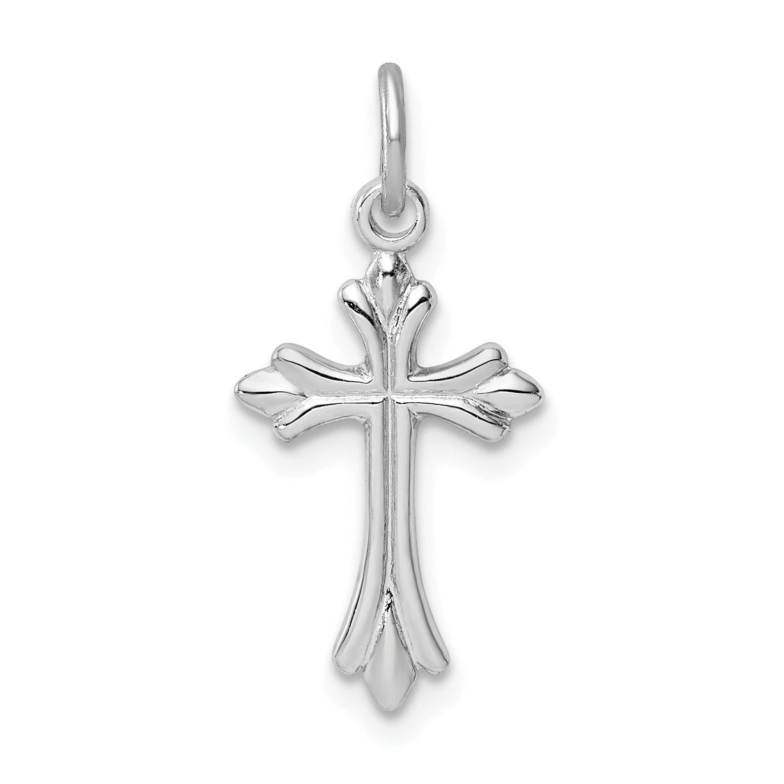 Sterling Silver Rhodium-plated Polished Cross Pendant Main image