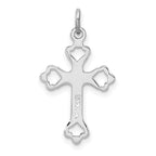 Sterling Silver Rhodium-plated Diamond-Cut Cross Pendant