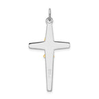 Sterling Silver Rhodium-plated & Gold Tone Cross Pendant