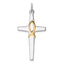 Sterling Silver Rhodium-plated & Gold Tone Cross Pendant