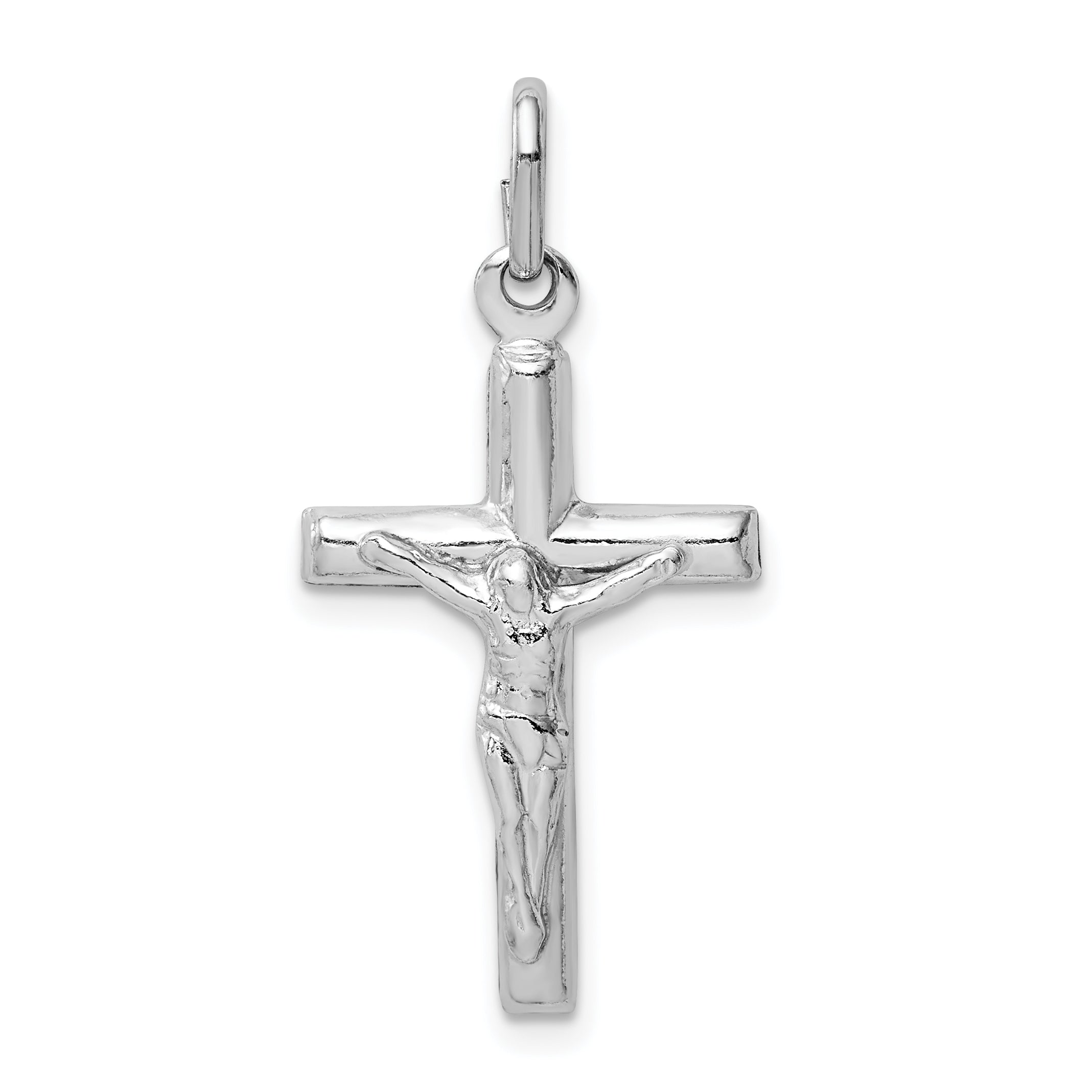 Sterling Silver Rhodium-plated Polished Crucifix Cross Pendant Main image