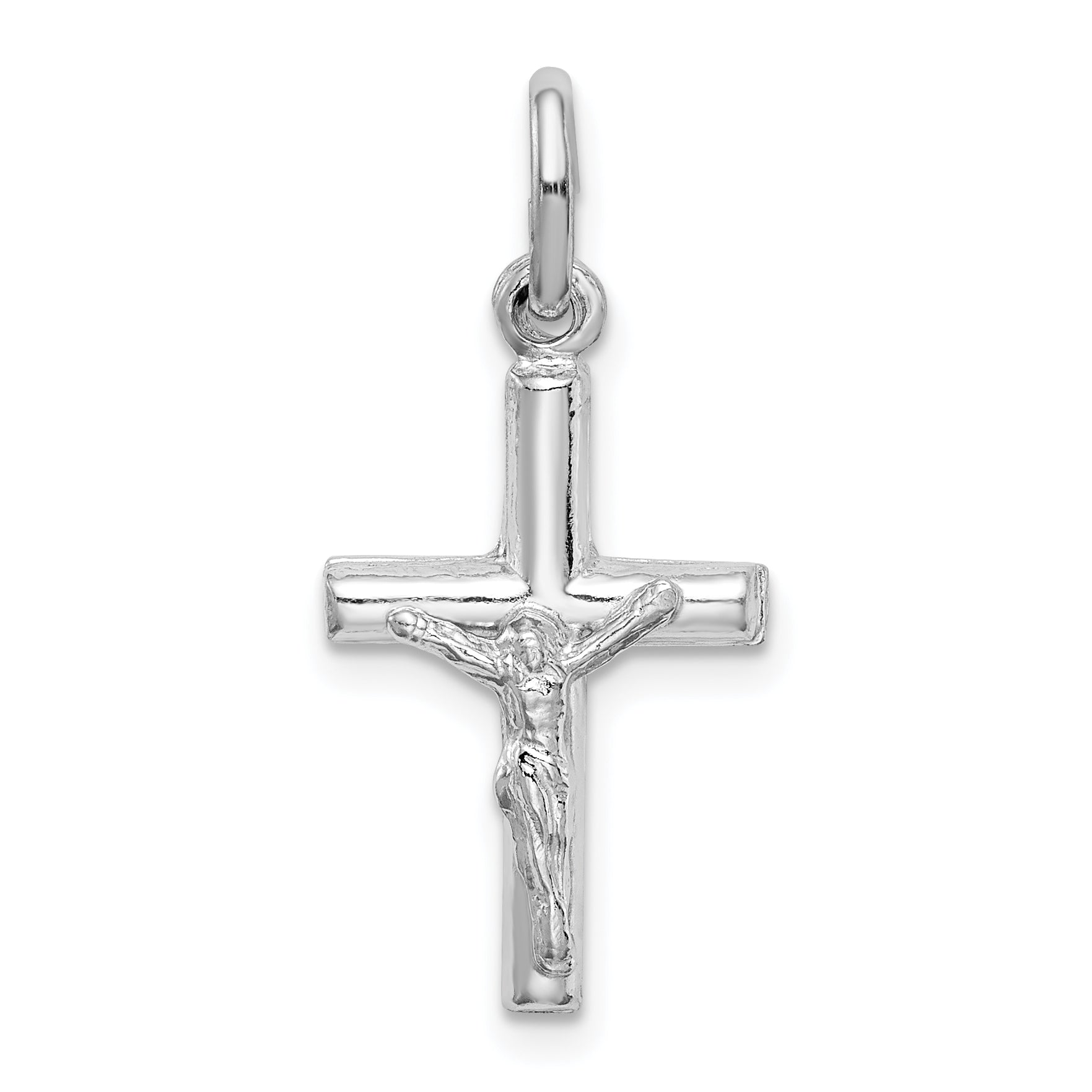 Sterling Silver Rhodium-plated Polished Crucifix Cross Pendant Main image