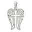 Sterling Silver Textured Wing Cross Pendant