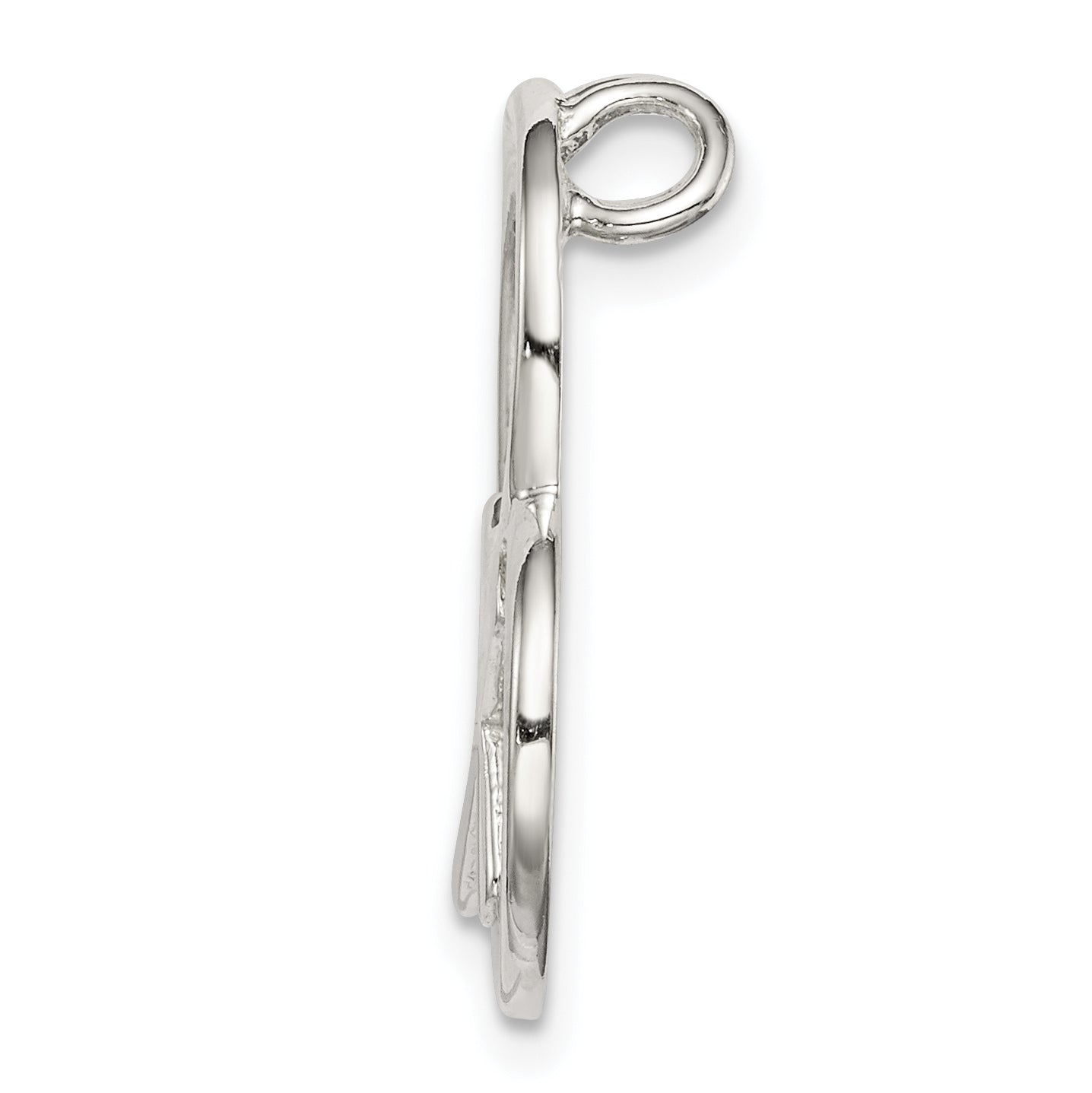 Sterling Silver Polished Cross Heart Chain Slide Secondary image