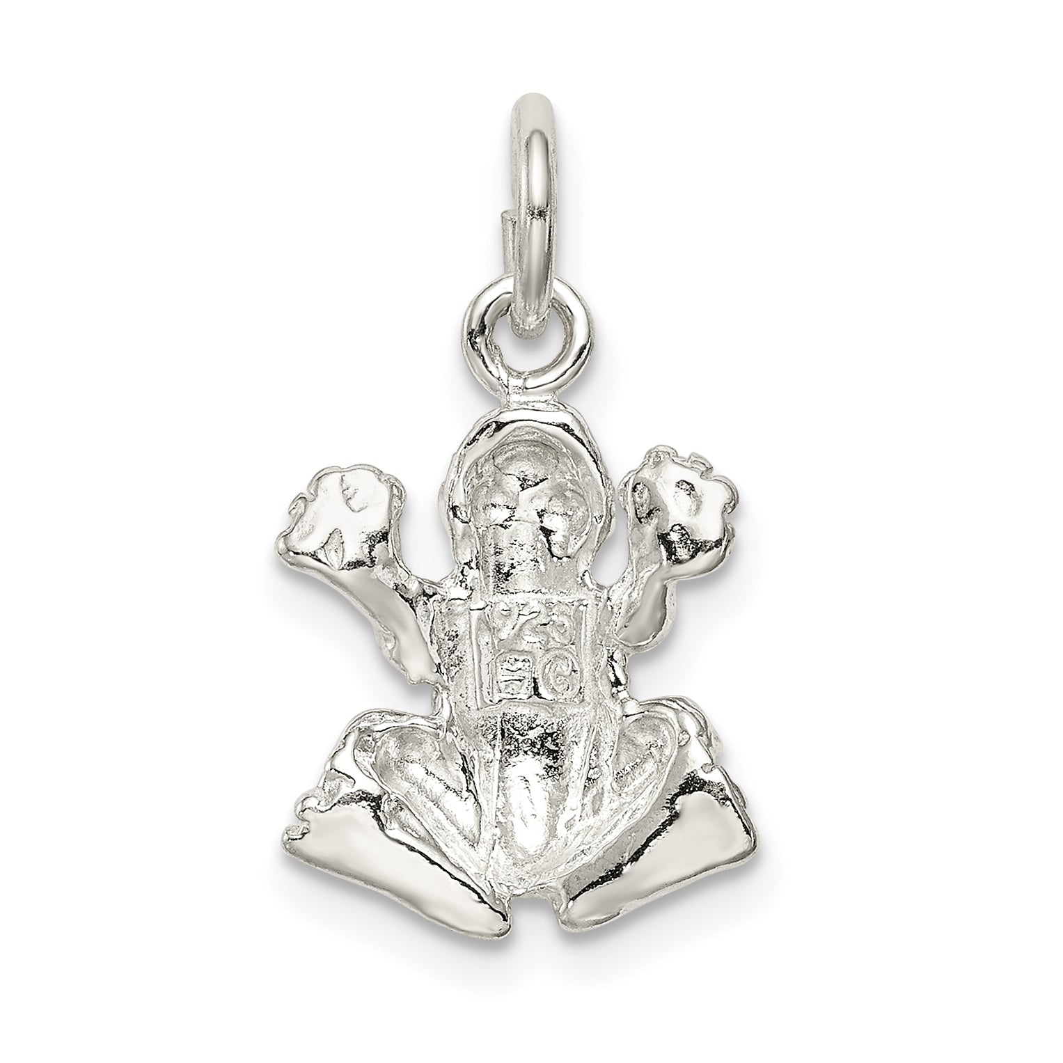 Sterling Silver 925 Frog Charm with Polished Finish Anti-Tarnish