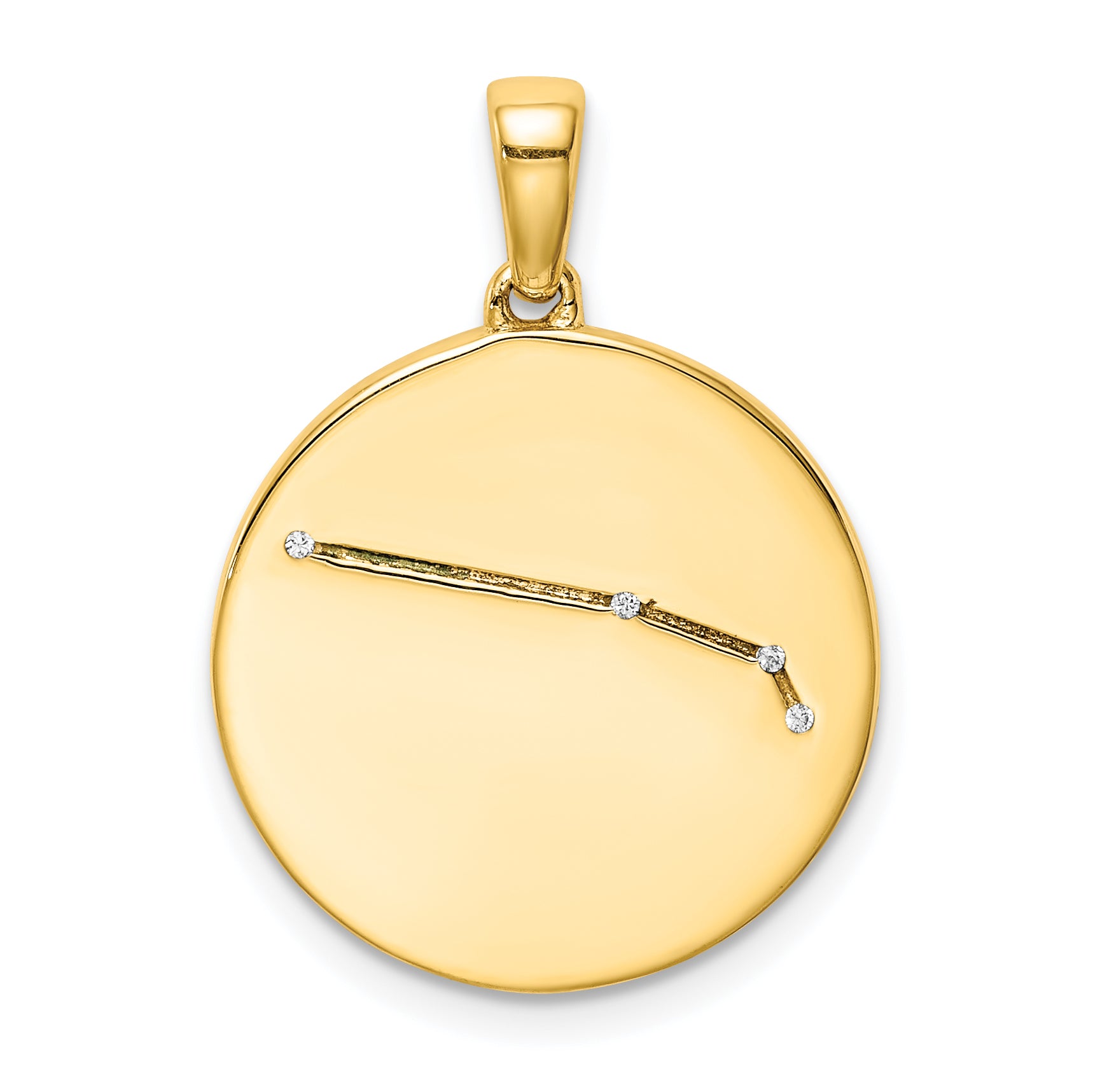 Sterling Silver Gold-plated & CZ Aries Zodiac Pendant Main image