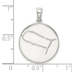 Sterling Silver Rhodium-plated & CZ Gemini Zodiac Pendant