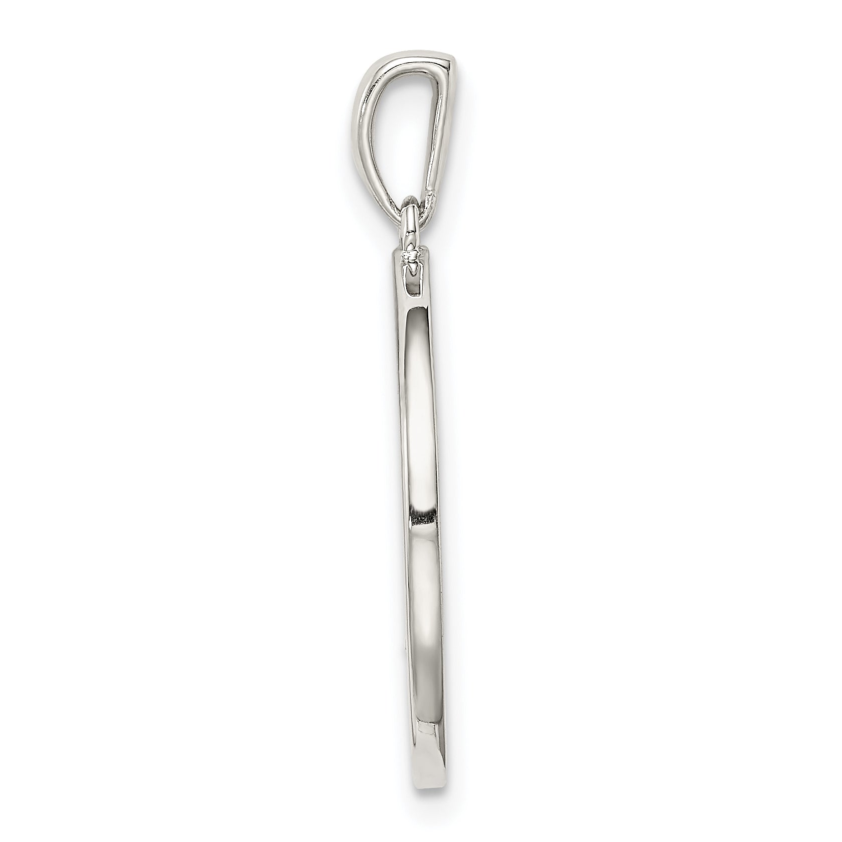 Sterling Silver Rhodium-plated & CZ Cancer Zodiac Pendant Secondary image