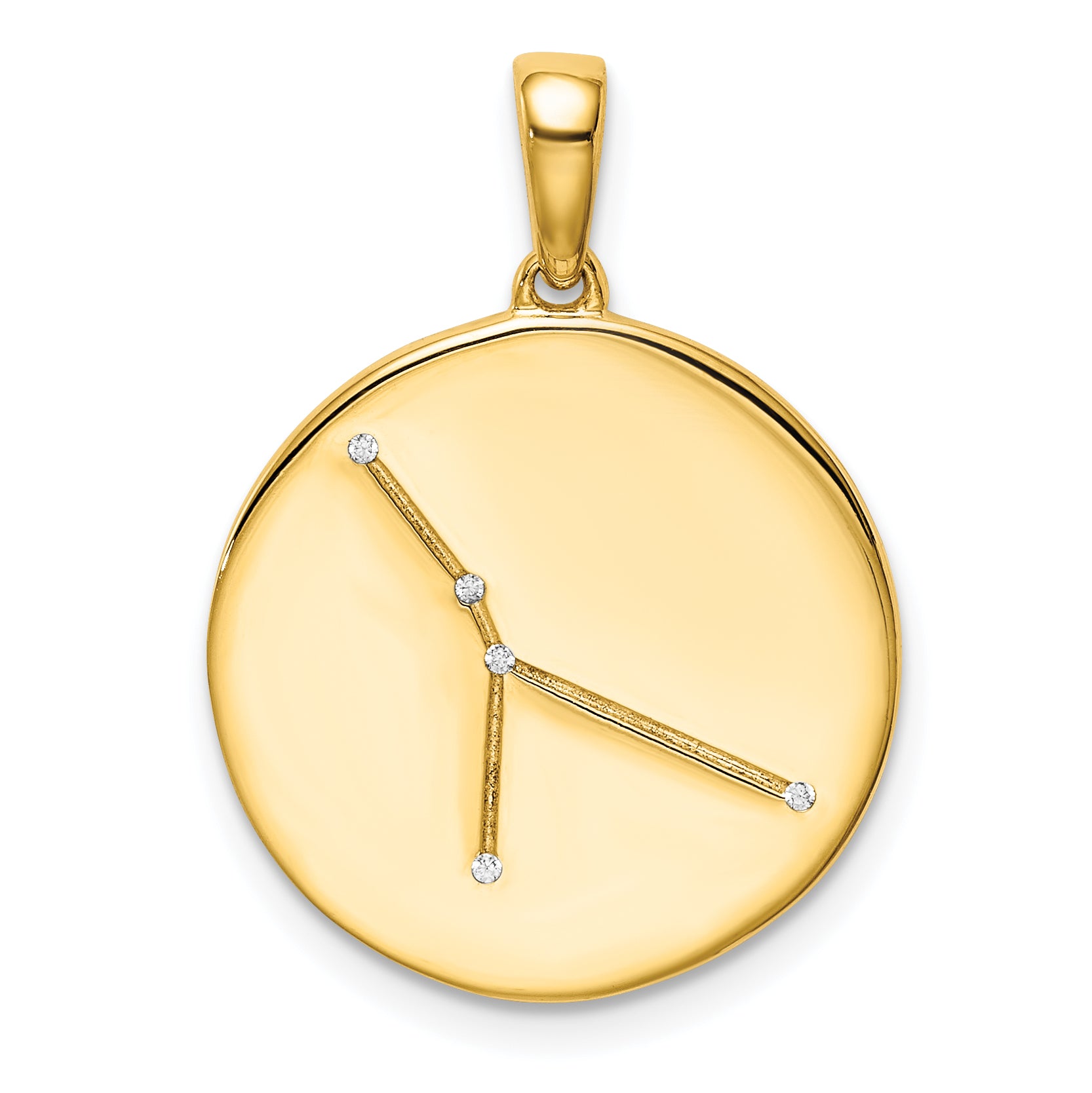 Sterling Silver Gold-plated & CZ Cancer Zodiac Pendant Main image