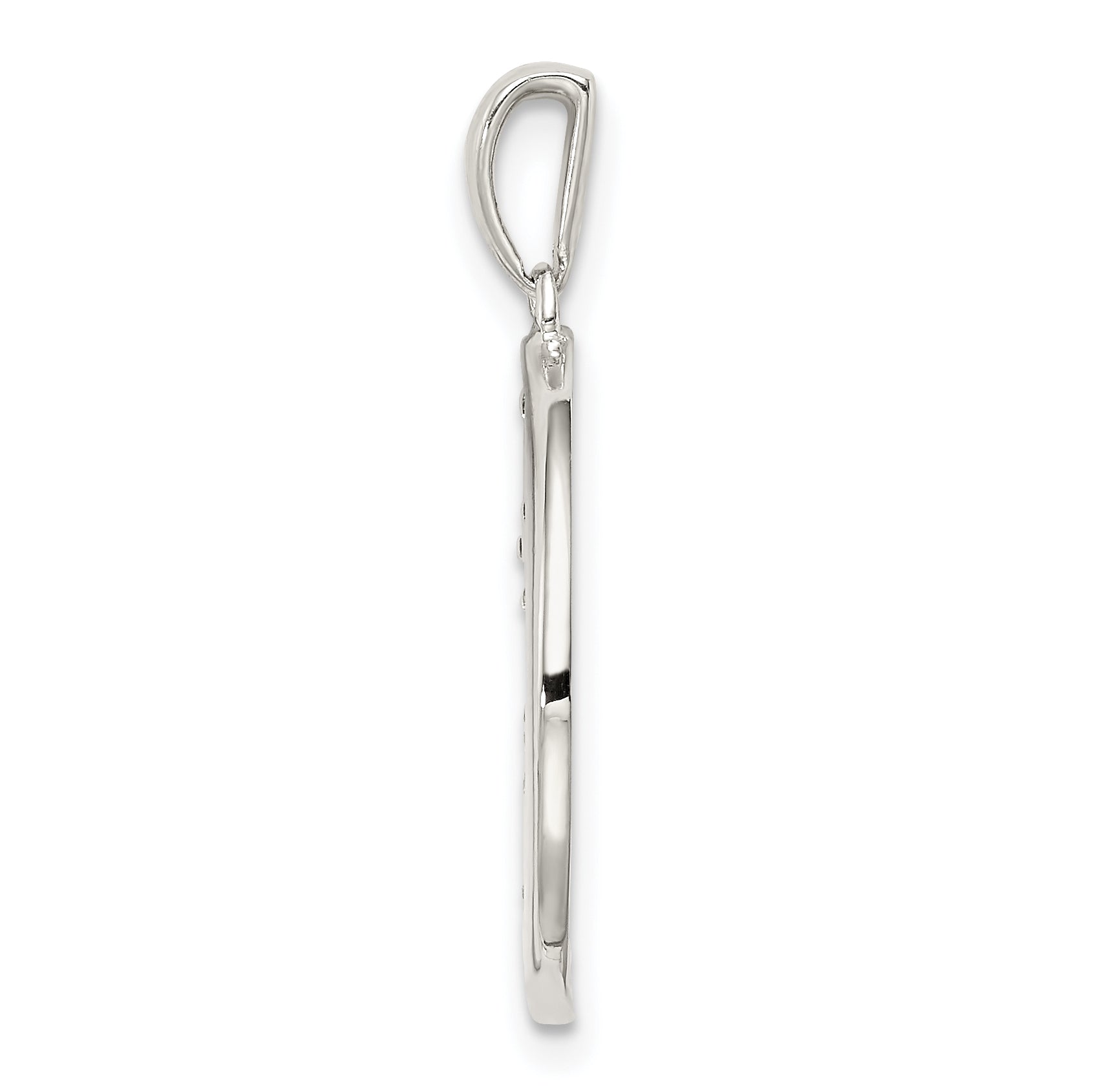 Sterling Silver Rhodium-plated & CZ Virgo Zodiac Pendant Secondary image