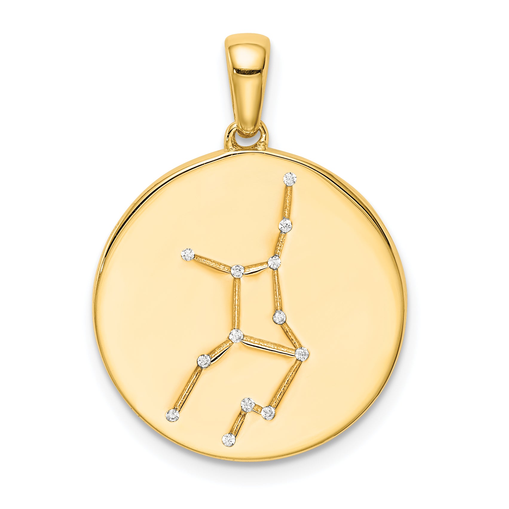 Sterling Silver Gold-plated & CZ Virgo Zodiac Pendant Main image
