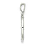 Sterling Silver Rhodium-plated & CZ Libra Zodiac Pendant