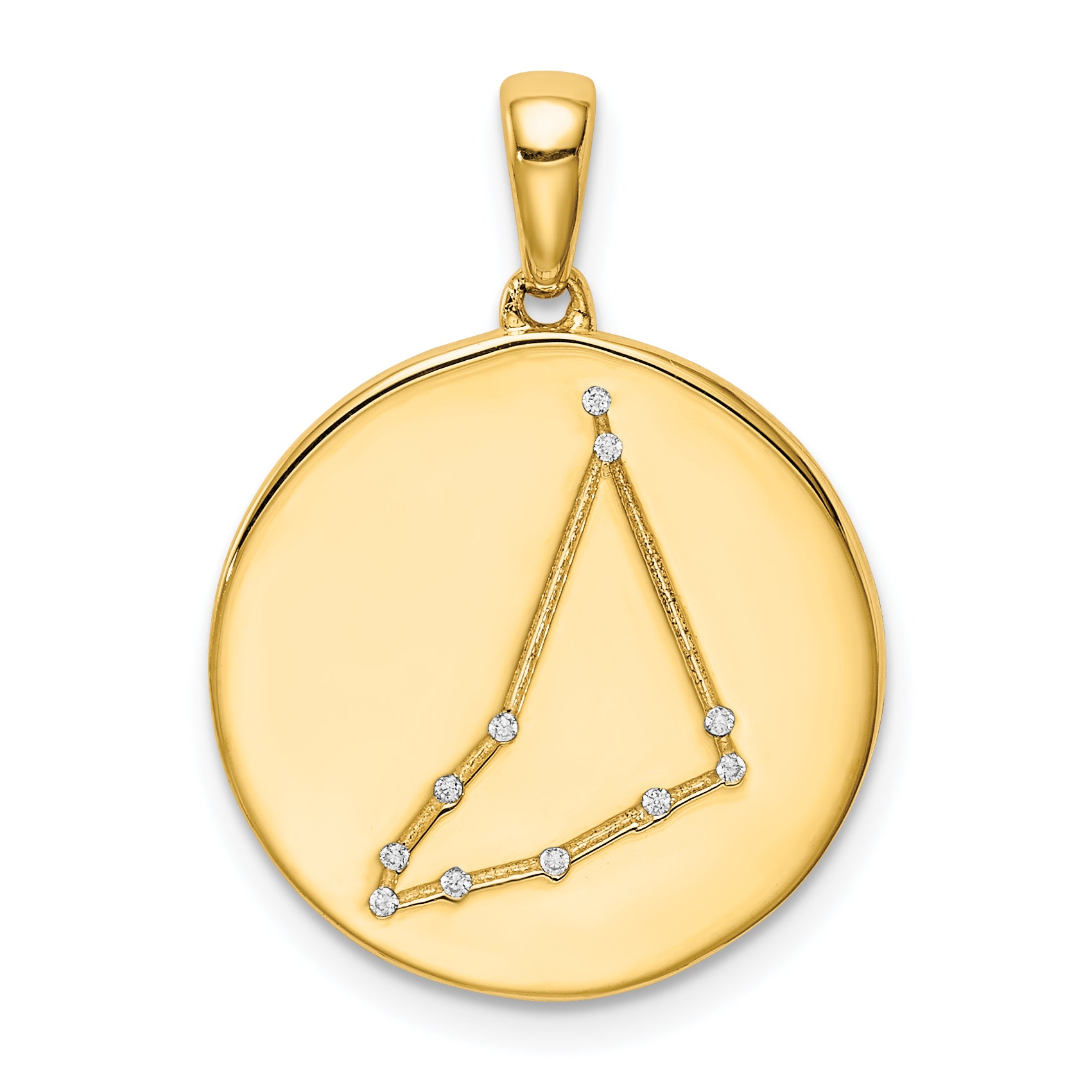 Sterling Silver Gold-plated & CZ Capricorn Zodiac Pendant Main image