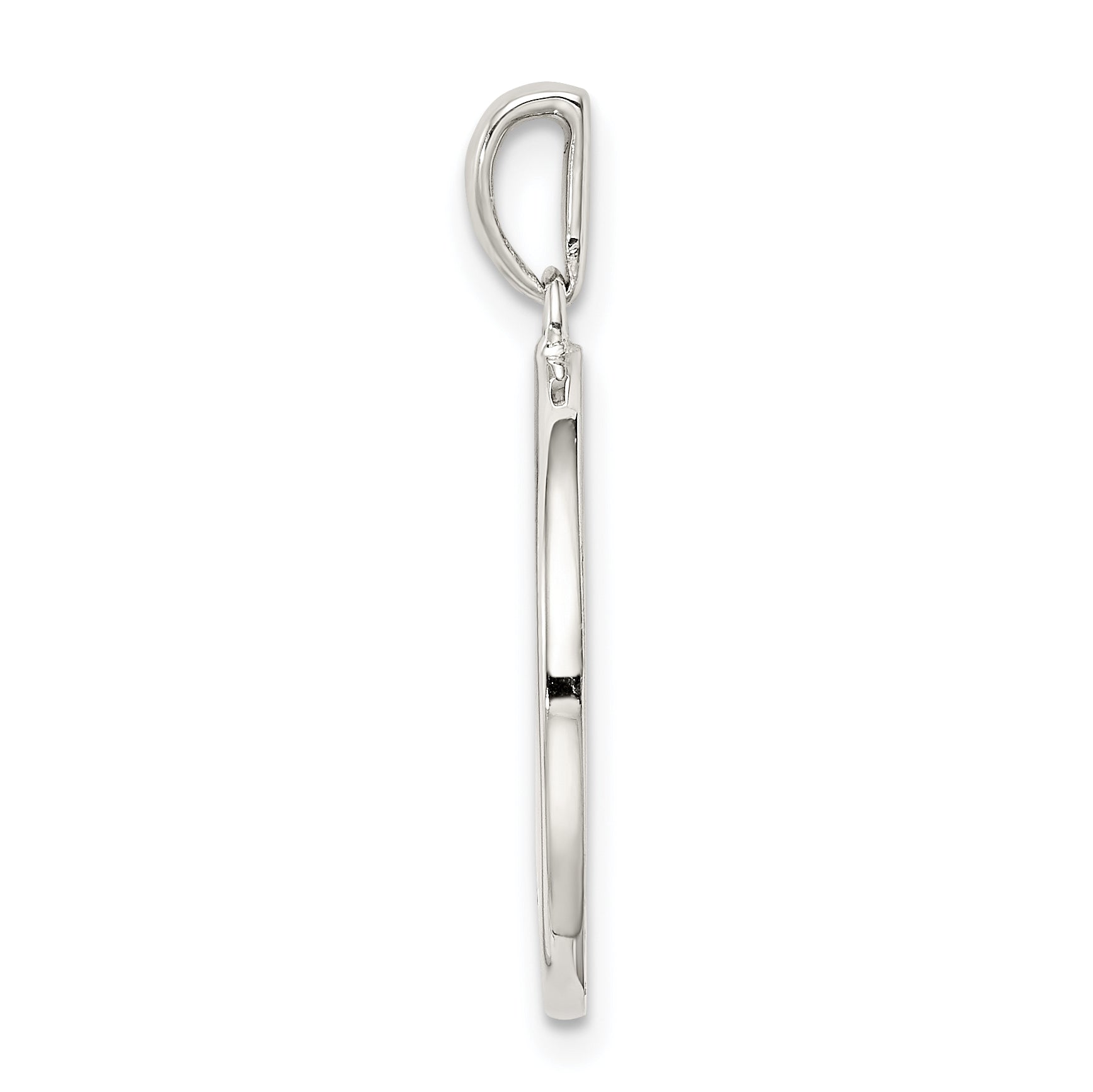 Sterling Silver Rhodium-plated & CZ Pisces Zodiac Pendant Secondary image