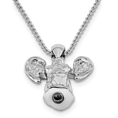 Sterling Silver Rhodium-plated Angel Ash Holder 18in Necklace