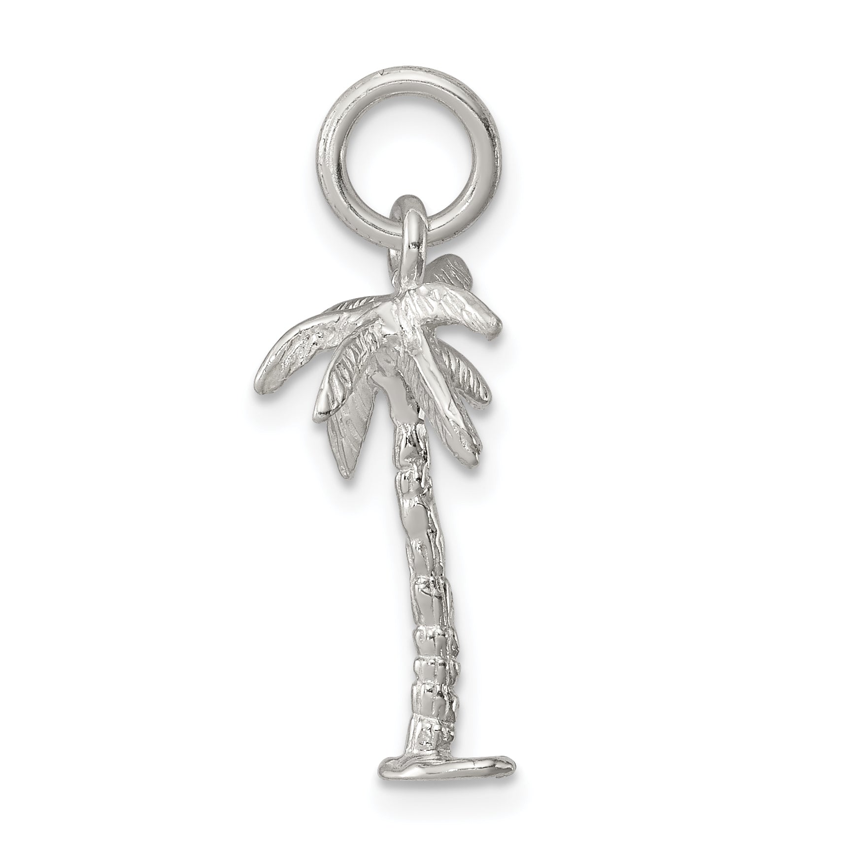 925 Sterling Silver Palm Tree Charm with Anti-Tarnish Polished Finish Secondary image