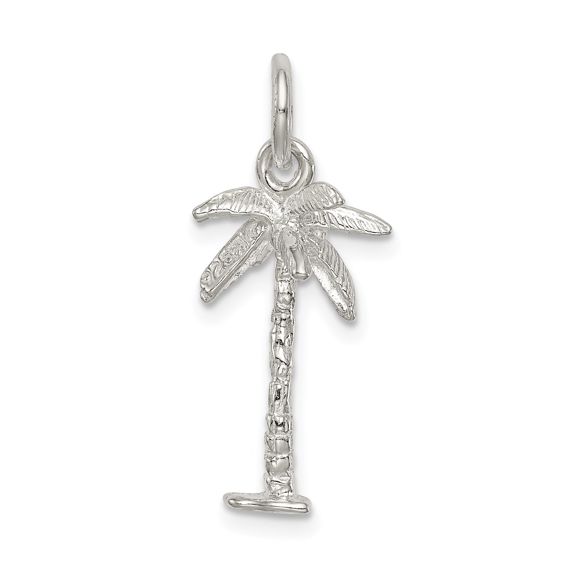 925 Sterling Silver Palm Tree Charm with Anti-Tarnish Polished Finish