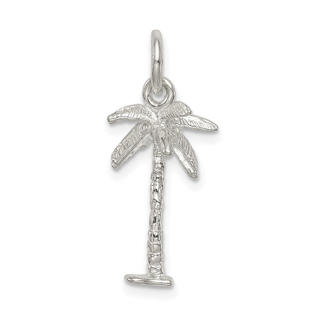 925 Sterling Silver Palm Tree Charm with Anti-Tarnish Polished Finish