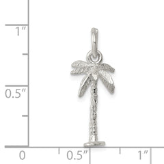 925 Sterling Silver Palm Tree Charm with Anti-Tarnish Polished Finish