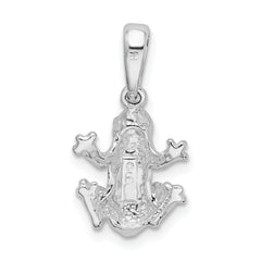 De-Ani Sterling Silver Rhodium-Plated Polished Frog Pendant