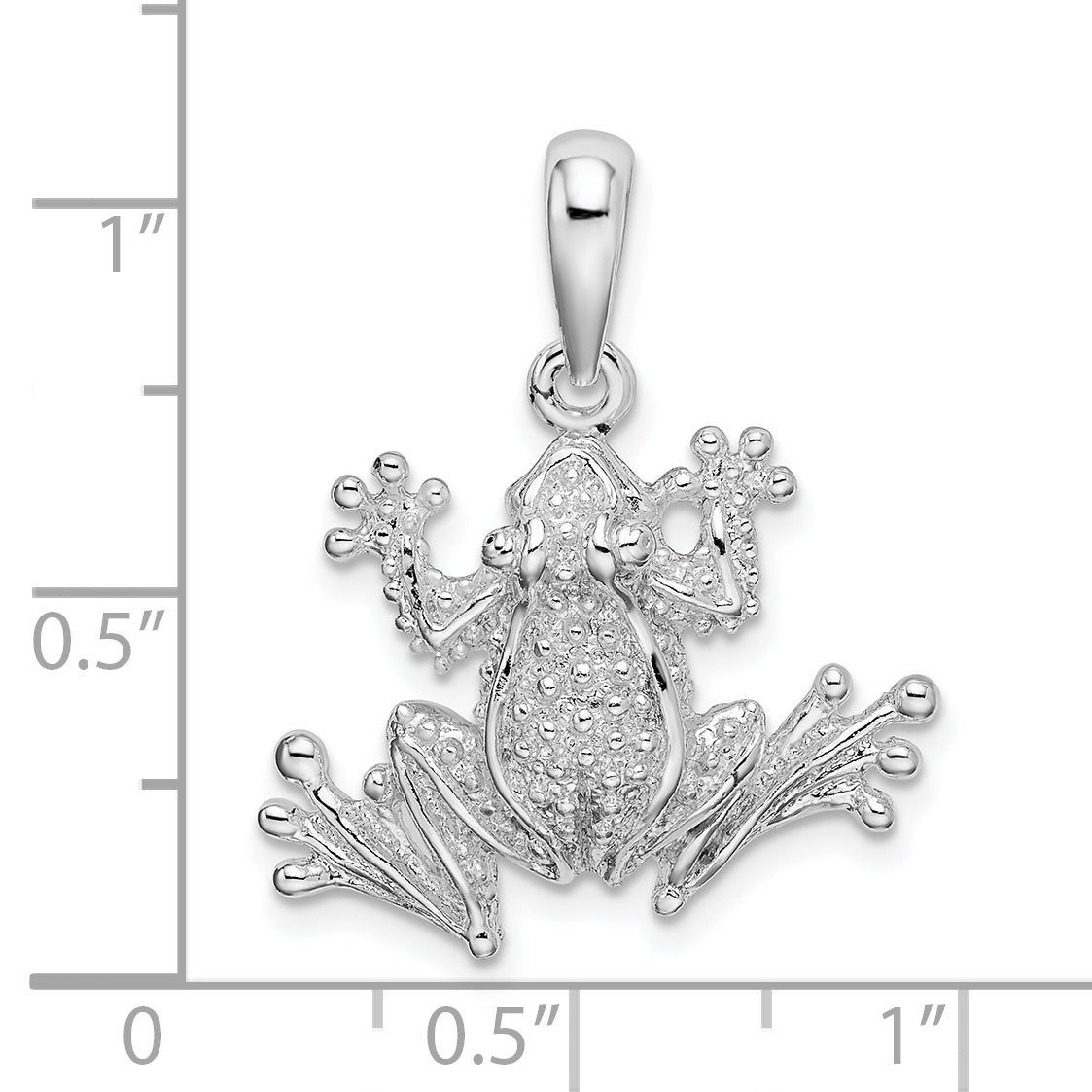 De-Ani Sterling Silver Rhodium-Plated Polished Frog Pendant