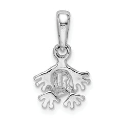 De-Ani Sterling Silver Rhodium-Plated Polished Mini Frog Pendant