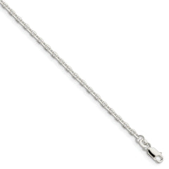 Sterling Silver 2.75mm Beveled Oval Cable Chain