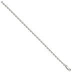 Sterling Silver 3.25mm Beveled Oval Cable Chain