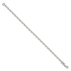 Sterling Silver 3.95mm Beveled Oval Cable Chain