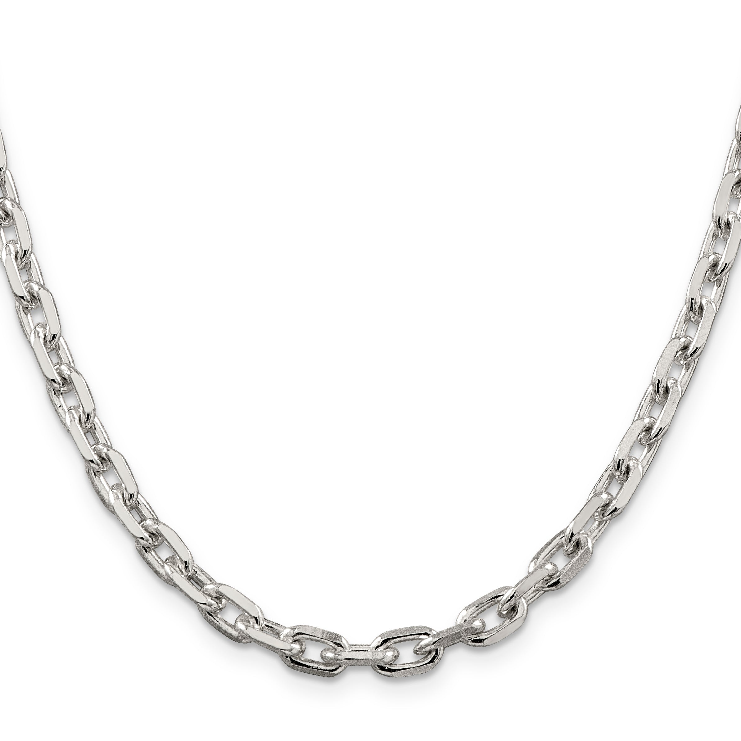 Sophia Jewelers Sterling Silver 925 Women's Polished Beveled Cable Chain Necklace
