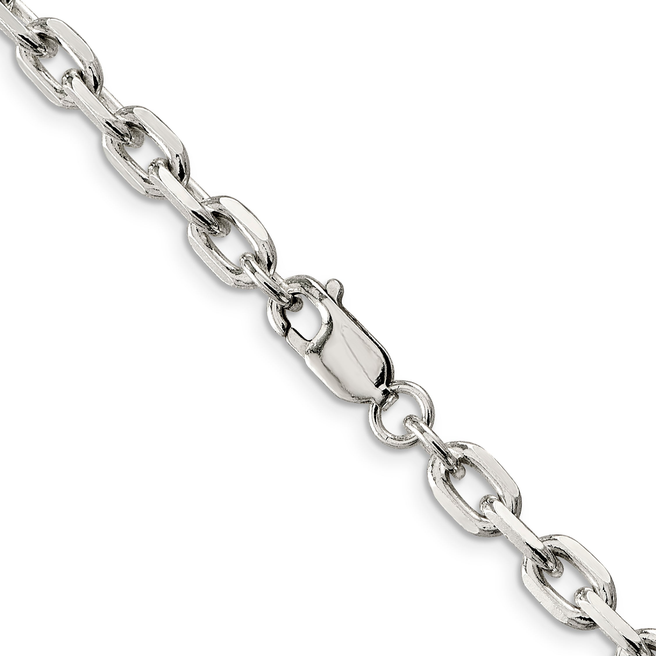 Sophia Jewelers Sterling Silver 925 Women's Polished Beveled Cable Chain Necklace