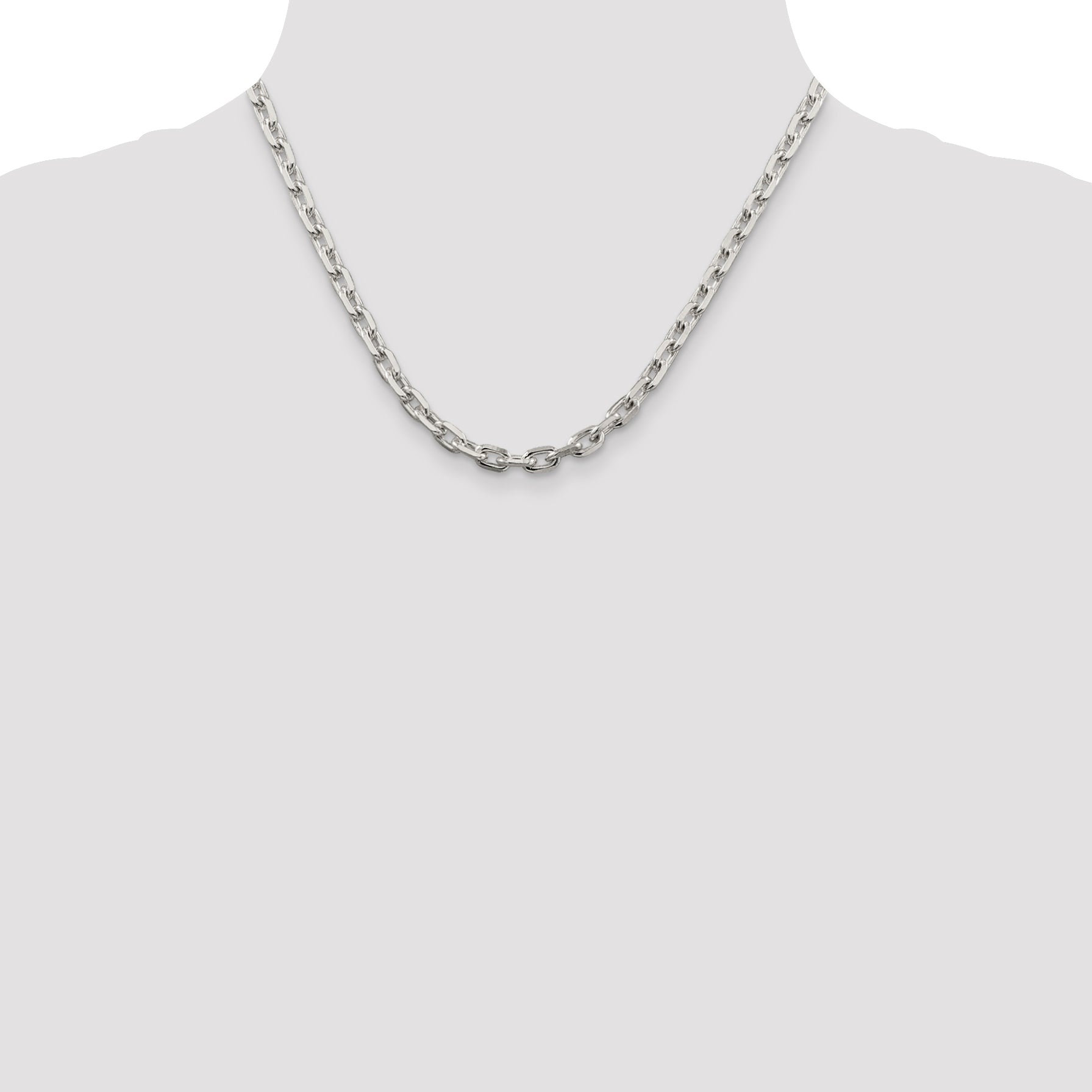Sophia Jewelers Sterling Silver 925 Women's Polished Beveled Cable Chain Necklace