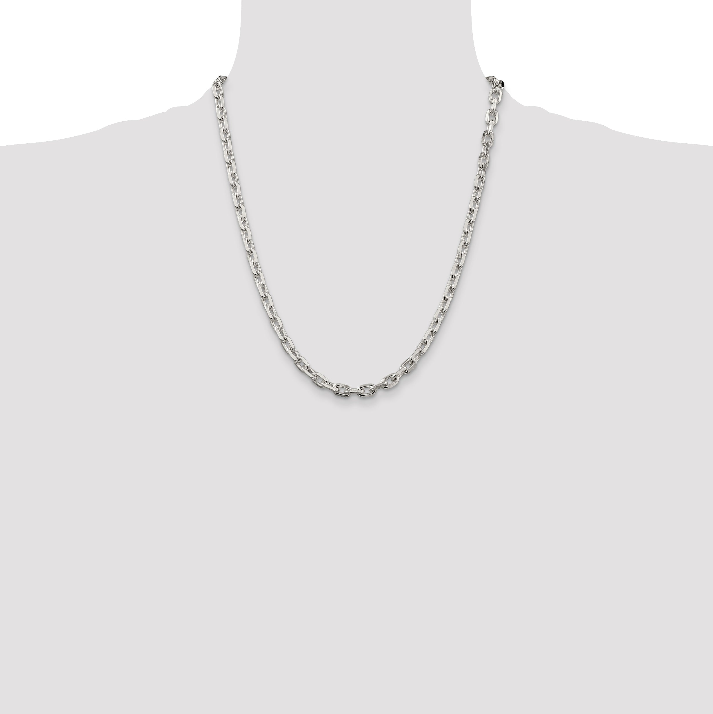 Sophia Jewelers Sterling Silver 925 Women's Polished Beveled Cable Chain Necklace
