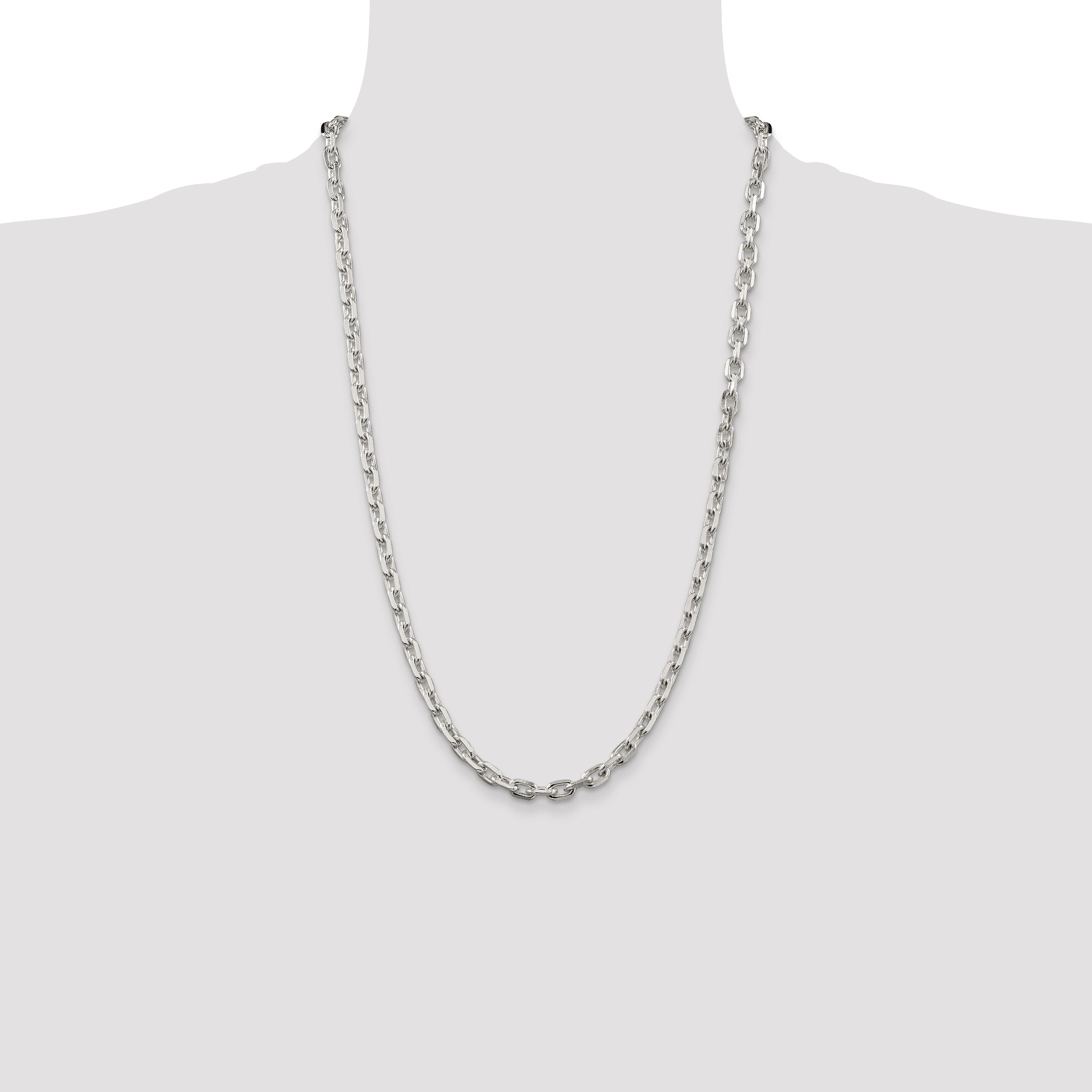Sophia Jewelers Sterling Silver 925 Women's Polished Beveled Cable Chain Necklace