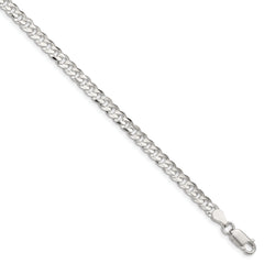 Sterling Silver 4.5mm Concave Beveled Curb Chain