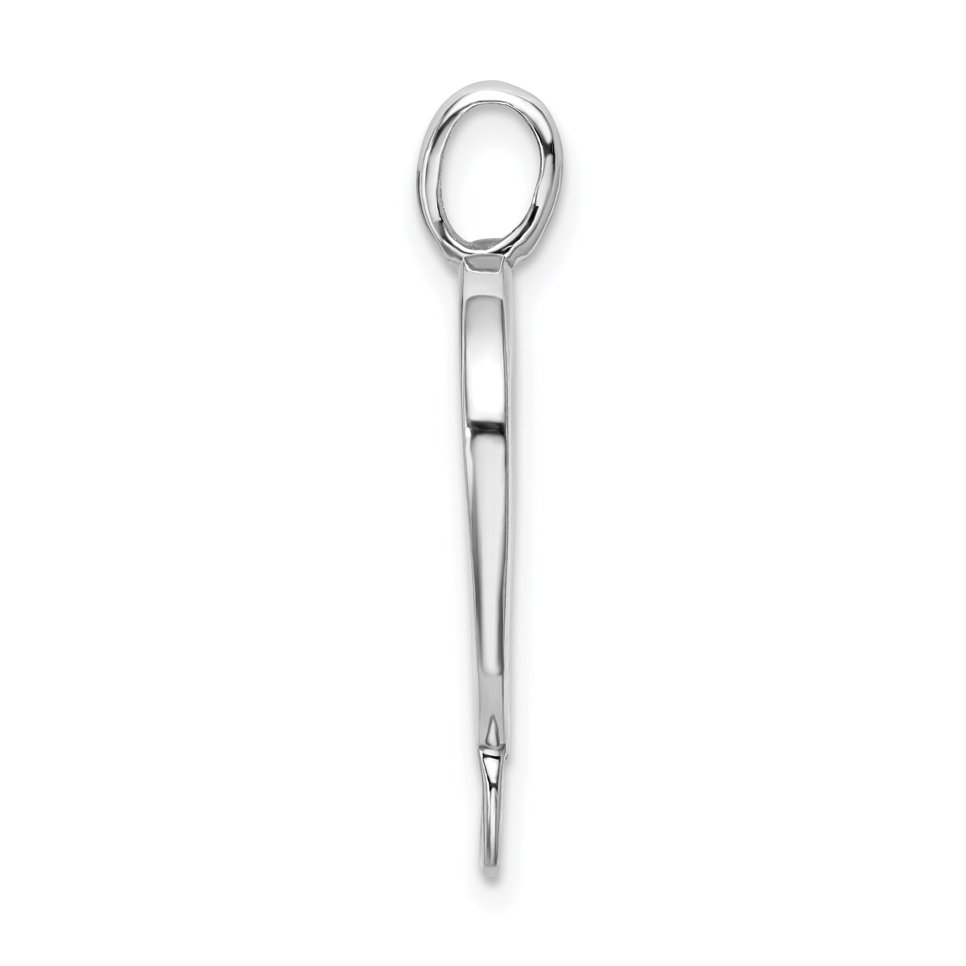 Sterling Silver Open Heart Charm Carrier Pendant with Polished Finish