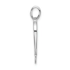 Sterling Silver Open Heart Charm Carrier Pendant with Polished Finish