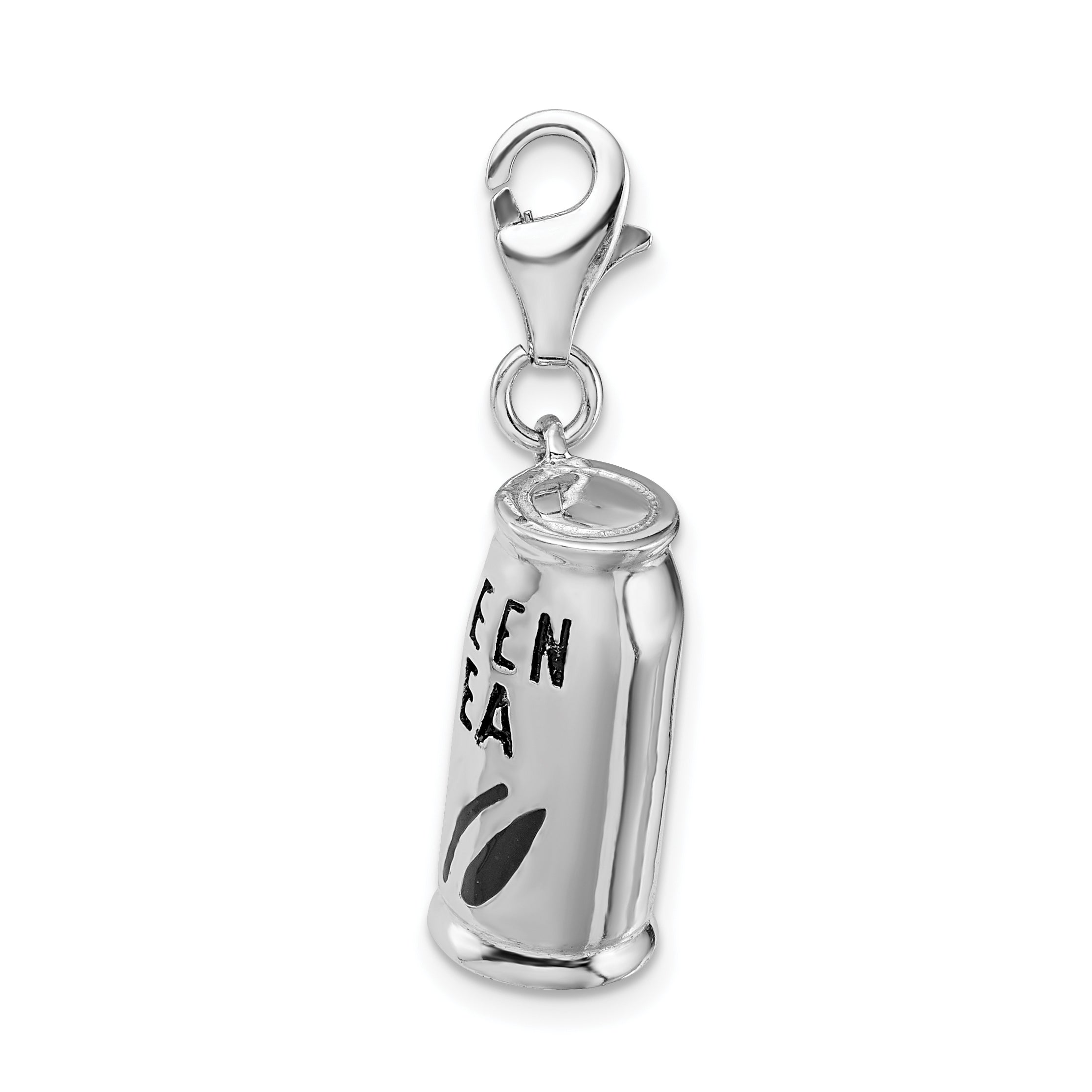 Sophia Jewelers Sterling Silver Enameled Green Tea Charm with Lobster Clasp Secondary image
